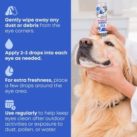 Cat Dog Eye Wash Drops Tear Stain Remover Cleaner Eye Infection Treatment Helps Prevent Pink Eye Relief Allergies Symptoms Runny Dry Eyes Safe fo